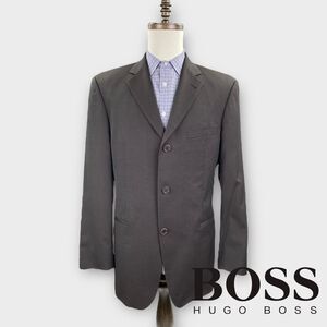 Hugo Boss Blazer Mens 40R 39R BrownTextured Wool Sport Jacket Ventless